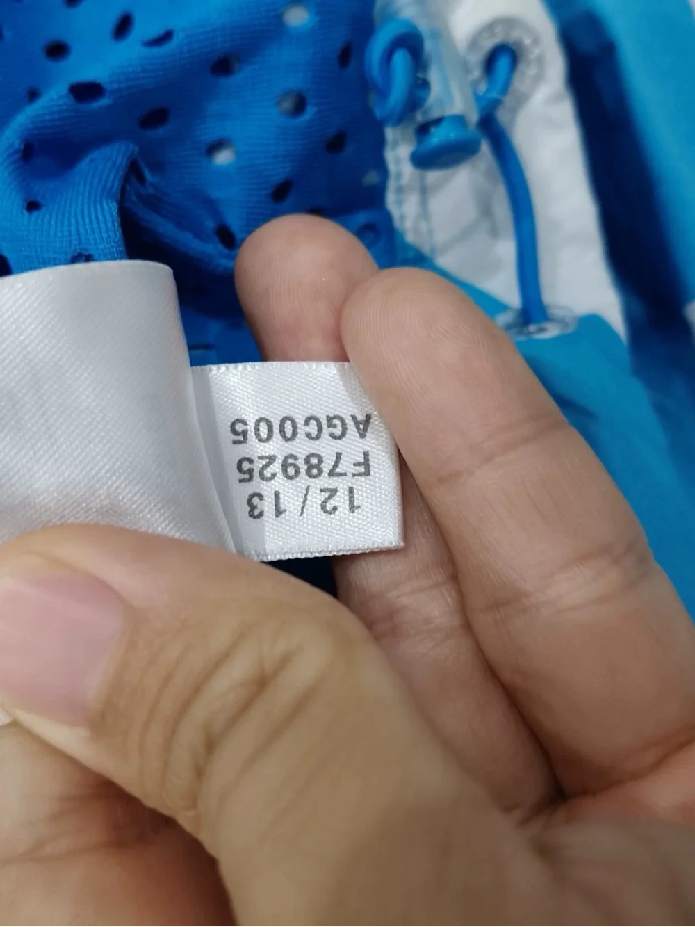 adidas Turquoise & White Chevron Hooded Windbreaker